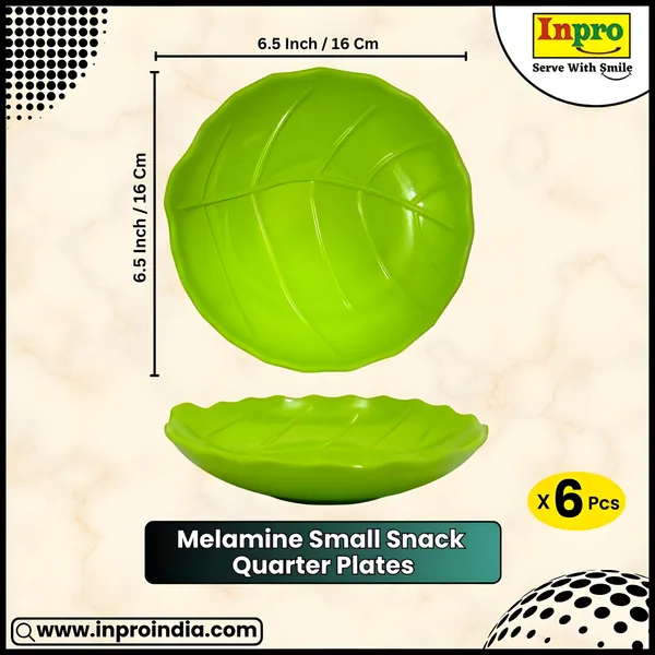 Green_Melamine_Small_Round_Designer_Snacks_Platters_Set_Of_6_-_Perfect_For_Snacks_&_Easy_To_Clean