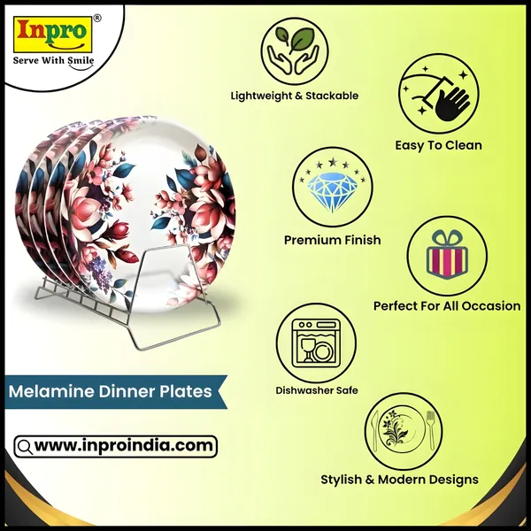 Multicolor_Elegance_With_Our_4-Piece_Melamine_Round_Dinner_Plate_-_The_Perfect_Plates_Set_For_Your_Home