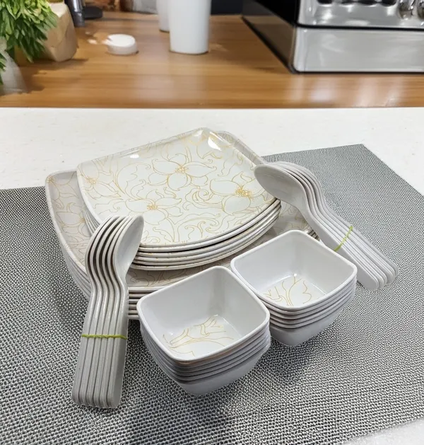 Upgrade_Your_Dining_with_our_Inpro_36-Piece_Melamine_Dinner_Set_Contains_6_Full_Plates,_6_Half_Plates,_12_Bowls_and_12_Spoons-_Perfect_Kitchen_Utensils_Set_for_Family_Meals!