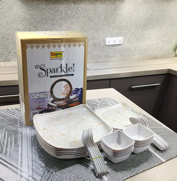 Upgrade_Your_Dining_with_our_Inpro_36-Piece_Melamine_Dinner_Set_Contains_6_Full_Plates,_6_Half_Plates,_12_Bowls_and_12_Spoons-_Perfect_Kitchen_Utensils_Set_for_Family_Meals!