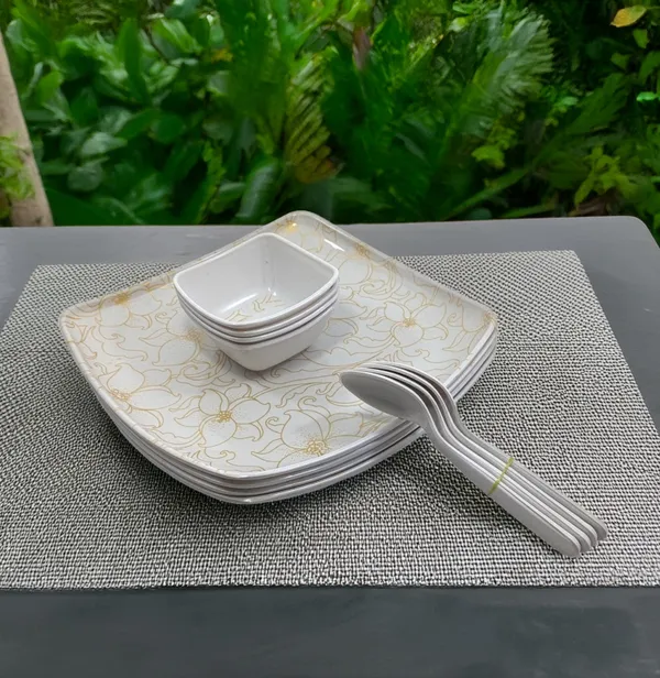 Inpro_Melamine_Dinner_Set_for_Home_&_Hotel_(Pack_of_12_Pcs)|_Strong,_&_Stylish_Dinnerware_Contains_4_Full_Dinner_Plate,_4_bowls,_4_Spoons