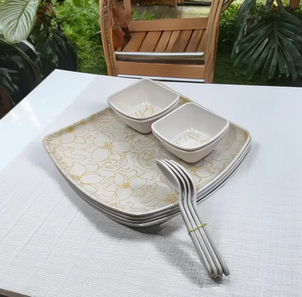 Inpro_Melamine_Dinner_Set_for_Home_&_Hotel_(Pack_of_12_Pcs)|_Strong,_&_Stylish_Dinnerware_Contains_4_Full_Dinner_Plate,_4_bowls,_4_Spoons