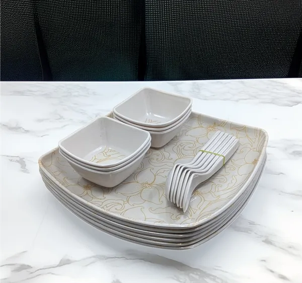 Inpro_Designer_Melamine_Dinner_Set_(Pack_of_18_Pcs)_for_Kitchen_&_Dining|_Long-Lasting_Dinnerware_Set�Contains_6_Full_Dinner_Plate,_6_bowls,_6_Spoons