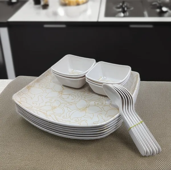 Inpro_Designer_Melamine_Dinner_Set_(Pack_of_18_Pcs)_for_Kitchen_&_Dining|_Long-Lasting_Dinnerware_Set�Contains_6_Full_Dinner_Plate,_6_bowls,_6_Spoons