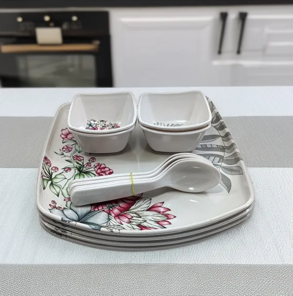 Inpro_Melamine_Dinner_Set_for_Home_&_Hotel_(Pack_of_12_Pcs)|_Strong,_&_Stylish_Dinnerware_Contains_4_Full_Dinner_Plate,_4_bowls,_4_Spoons