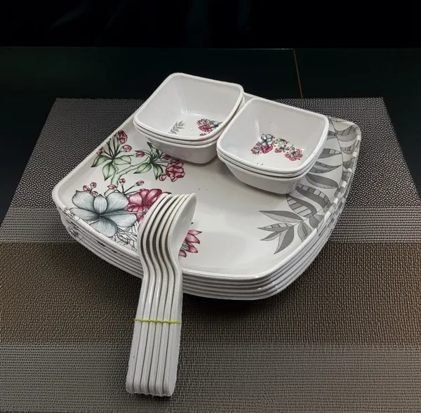 Inpro_Designer_Melamine_Dinner_Set_(Pack_of_18_Pcs)_for_Kitchen_&_Dining|_Long-Lasting_Dinnerware_Set�Contains_6_Full_Dinner_Plate,_6_bowls,_6_Spoons