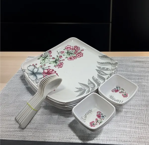 Inpro_Designer_Melamine_Dinner_Set_(Pack_of_18_Pcs)_for_Kitchen_&_Dining|_Long-Lasting_Dinnerware_Set�Contains_6_Full_Dinner_Plate,_6_bowls,_6_Spoons