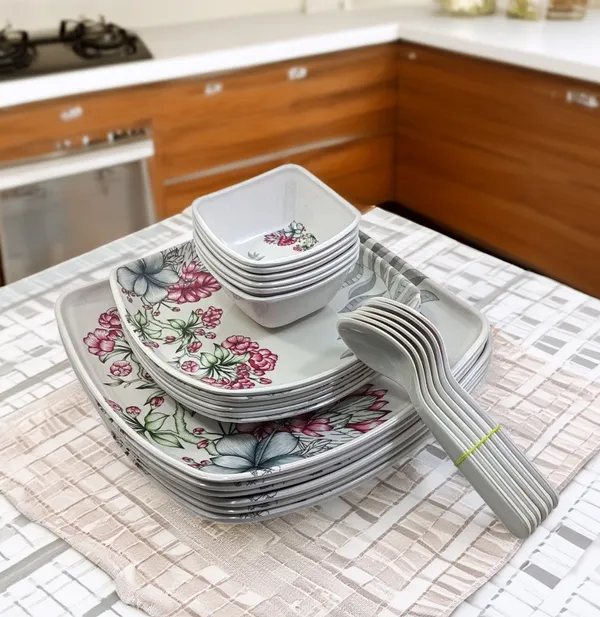 Inpro_Multicolor_24_pcs_Melamine_dinnerware_set_-_lightweight_stackable_and_reusable.