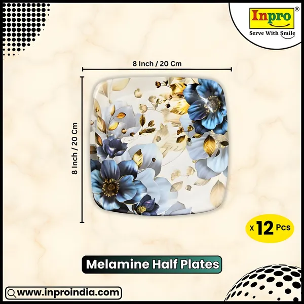 Multicolor_Elegant_Melamine_Square_Half_Plates_Set_(Pack_Of_12)_-_Perfect_For_Serving_Snacks