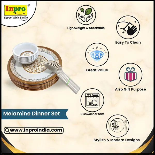 Multicolor_Modern_Melamine_18_Pcs_Printed_Dinner_Set_Contains_6_Full_Plates,_6_Bowls_And_6_Spoons_|_Elegant_Dining_Table_Collection