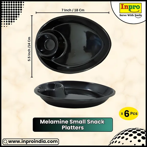 Black_Oval_Shape_Melamine_Serving_Snacks_Section_Platters_Set_Of_6_-_Perfect_For_Dinner_&_Serving_Snacks