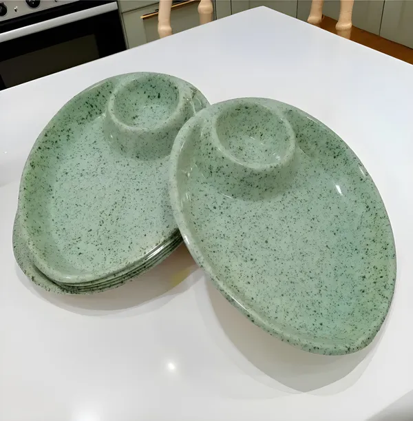Sea_Green_Oval_Shape_Melamine_Serving_Snacks_Platters_Set_Of_6_-_Perfect_For_Dinner_Parties_And_Entertaining