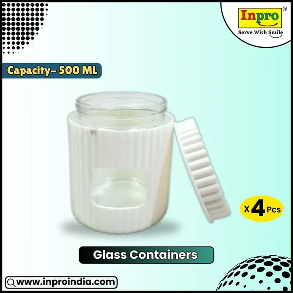 Inpro_Glass_and_Plastic_Hybrid_Storage_Jar_(Pack_Of_4)_–_Multipurpose_Container_with_Durable,_Airtight_Design_for_Food_Storage