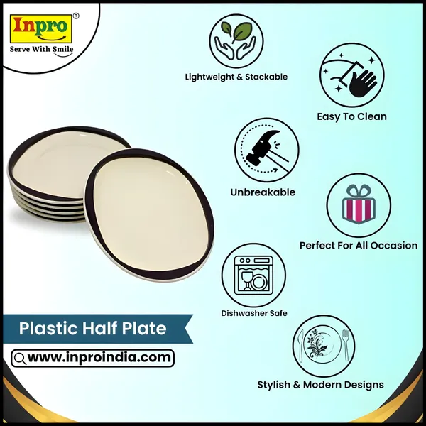 Inpro_Plastic_Unbreakable_Half_Plates_–_Pack_of_12_|_Lightweight_Snack_&_Starter_Plates