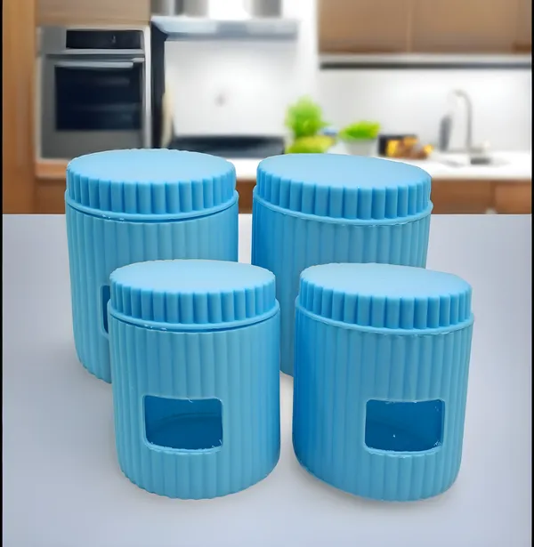 Inpro_(Pack_Of_4)_Multipurpose_Glass_Storage_Jar_with_Durable_Plastic_Outer_Body_and_Airtight_Lid_–_Ideal_for_Kitchen,Dry_Fruit_Serving_&_Travel
