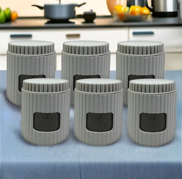 Inpro_(Pack_Of_6)_Glass_Jar_with_Plastic_Outer_Body_–_Durable,_Safe,_and_Stylish_Container_for_Spices,_Snacks,_and_More