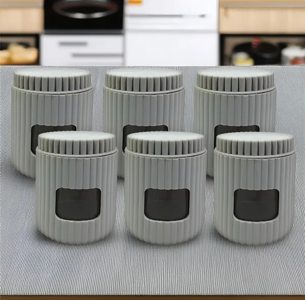Inpro_(Pack_Of_6)_Glass_Jar_with_Plastic_Outer_Body_–_Durable,_Safe,_and_Stylish_Container_for_Spices,_Snacks,_and_More