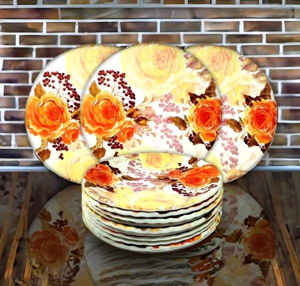 Multicolor_Round_Melamine_Half_Plates_Set_Of_12_-_Perfect_For_Snacks,_Meals_And_Entertaining