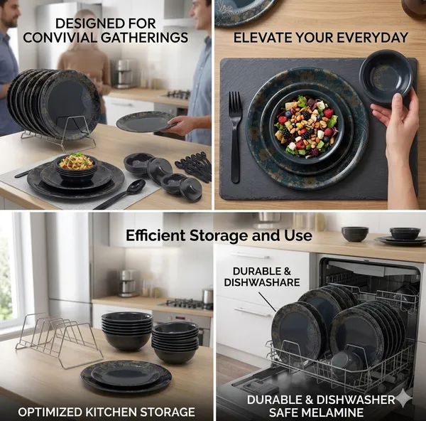 Black_Floral_Design_36_Pcs_Melamine_Dinner_Set_Contains_6_Full_Plates,_6_Half_Plates,_12_Bowls_And_12_Spoons_|_Stylish_Dinnerware_For_Modern_Homes