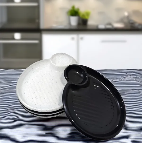 Multicolor_(Pack_Of_6)_Section_Plastic_Snacks_Platters_In_3_White_&_3_Black_Color_-_Perfect_For_Kitchen