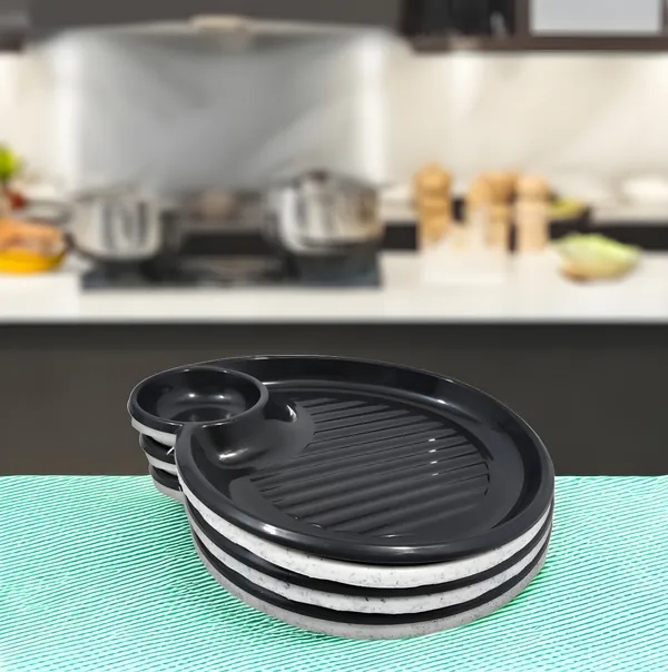 Multicolor_(Pack_Of_6)_Section_Plastic_Snacks_Platters_In_3_White_&_3_Black_Color_-_Perfect_For_Kitchen