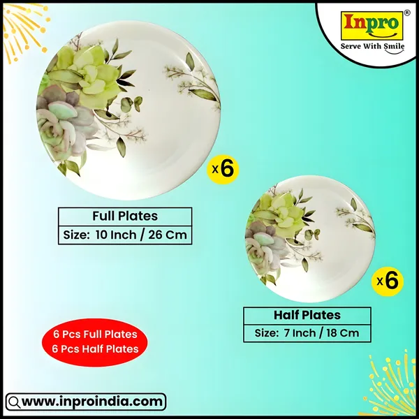 Multicolor_Set_Of_12_(6_Full_&_6_Half)_Melamine_Round_Plates_-_Perfect_For_Kitchen_And_Dining