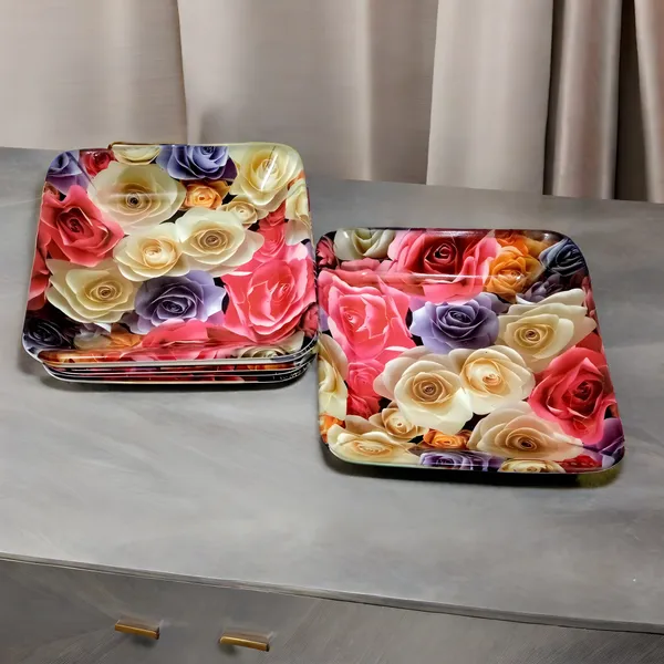 Multicolor_Melamine_Small_Square_Plate_Set_Of_6_-_Lightweight,_Long-Lasting_&_Dishwasher_Safe