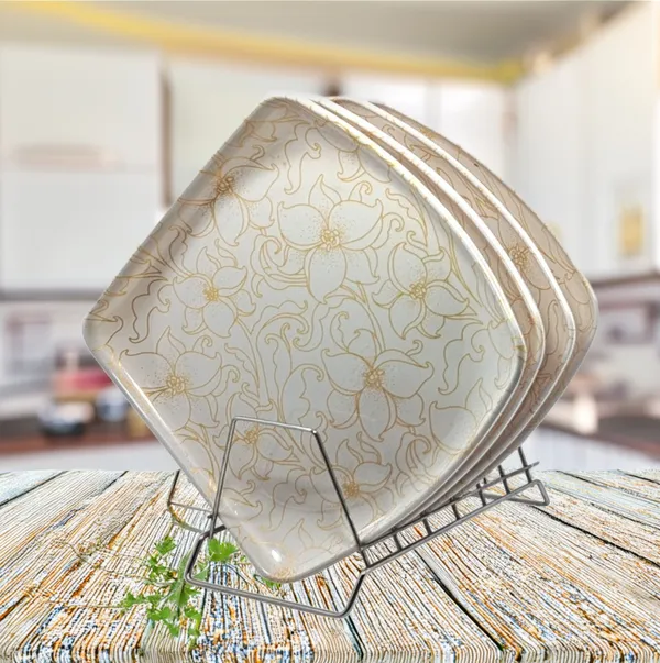 Inpro_Melamine_Square_Dinner_Full_Plates_(Pack_of_4)|_Lightweight_Plates_for_Daily_Use_|_dinnerware_plate_(Size:_10.5_Inch/27_cm)