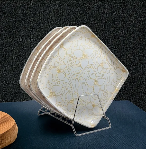 Inpro_Melamine_Square_Dinner_Full_Plates_(Pack_of_4)|_Lightweight_Plates_for_Daily_Use_|_dinnerware_plate_(Size:_10.5_Inch/27_cm)