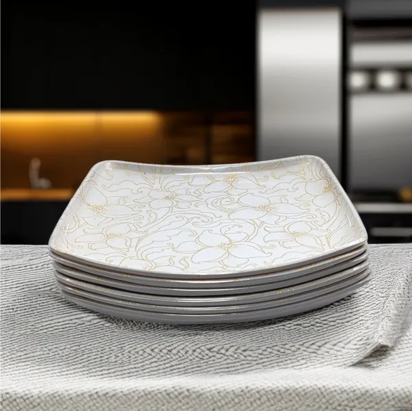 Inpro_Melamine_Square_Dinner_Full_Plate_Set_for_Home_&_Restaurant_(Pack_of_6)|_Durable,_Scratch-Resistant_&_Stylish_Dinnerware_(Size:_10.5_Inch/27_cm)