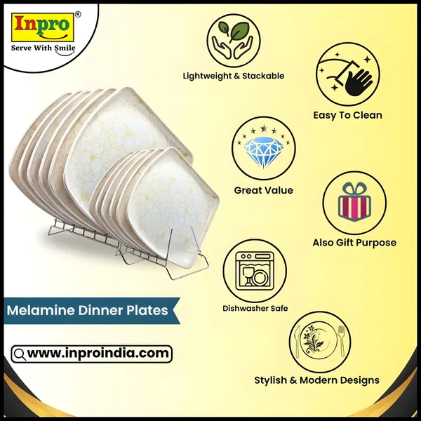 Inpro_Designer_Melamine_Square_Dinner_Plates_6_Full_Plates_&_6_Half_Plates|_Strong_&_Perfect_for_Indian_Dining_|_melamine_plate_for_home_|_Durable,_Scratch-Resistant_&_Stylish_Dinnerware