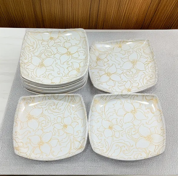 Inpro_Light_weight_Melamine_Square_Dinner_Half_Plates_for_Kitchen_&_Dining_(Pack_of_12)|_Ideal_for_Daily_Meals_&_Parties_(Size:_7.5_Inch/19_cm)