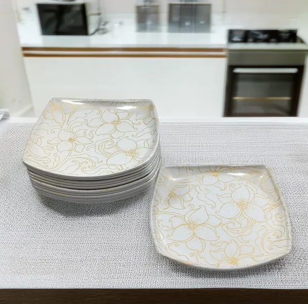 Inpro_Light_weight_Melamine_Square_Dinner_Half_Plates_for_Kitchen_&_Dining_(Pack_of_12)|_Ideal_for_Daily_Meals_&_Parties_(Size:_7.5_Inch/19_cm)