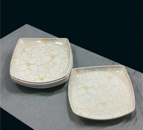 Inpro_Designer_Melamine_Square_Dinner_Half_Plates_(Pack_of_6)|_Easy_to_Clean_&_Long-Lasting_|_Perfect_for_Indian_meals_(Size:_7.5_Inch/19_cm)