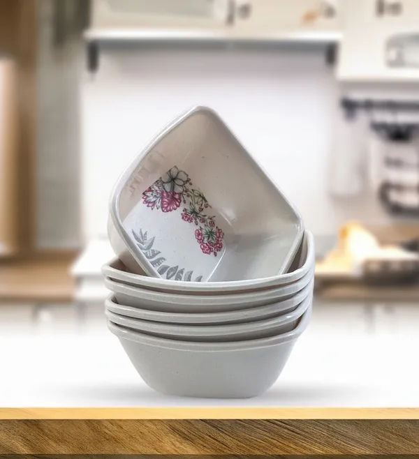 Inpro_Melamine_Square_Vegetable_Bowl_Pack_of_6_Perfect_for_individual_Serving,_Lightweight_Bowl_Set_for_Small_Parties