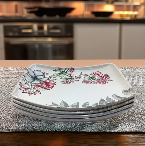 Inpro_Melamine_Square_Dinner_Full_Plates_(Pack_of_4)|_Lightweight_Plates_for_Daily_Use_|_dinnerware_plate_(Size:_10.5_Inch/27_cm)