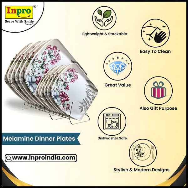Inpro_Designer_Melamine_Square_Dinner_Plates_6_Full_Plates_&_6_Half_Plates|_Strong_&_Perfect_for_Indian_Dining_|_melamine_plate_for_home_|_Durable,_Scratch-Resistant_&_Stylish_Dinnerware