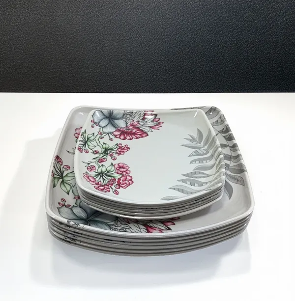 Inpro_Designer_Melamine_Square_Dinner_Plates_6_Full_Plates_&_6_Half_Plates|_Strong_&_Perfect_for_Indian_Dining_|_melamine_plate_for_home_|_Durable,_Scratch-Resistant_&_Stylish_Dinnerware
