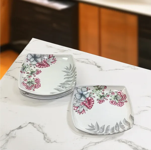 Inpro_Designer_Melamine_Square_Dinner_Half_Plates_(Pack_of_6)|_Lightweight_Plates_for_Daily_Use__|_Perfect_for_Indian_meals_(Size:_7.5_Inch/19_cm)