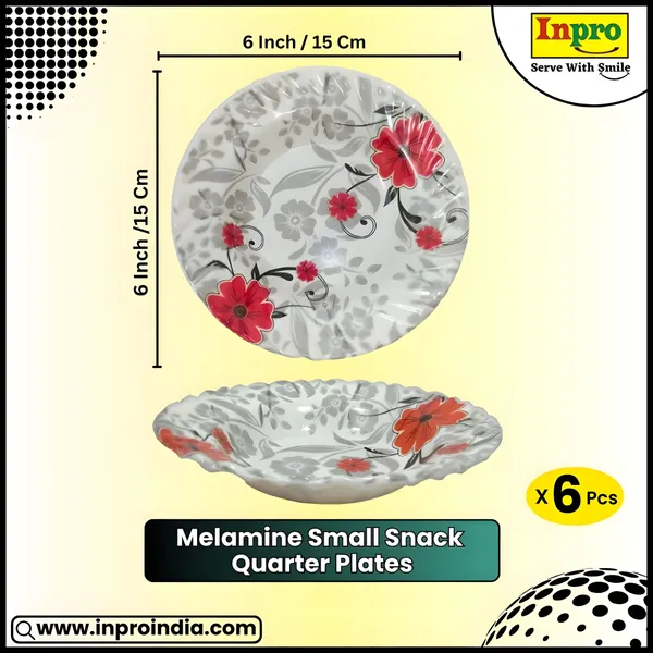 Multicolor_Set_Of_6_Melamine_Small_Round_Serving_Snacks_Quarter_Plates_-_Perfect_For_Serving_Snacks