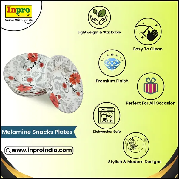 Multicolor_Set_Of_6_Melamine_Small_Round_Serving_Snacks_Quarter_Plates_-_Perfect_For_Serving_Snacks