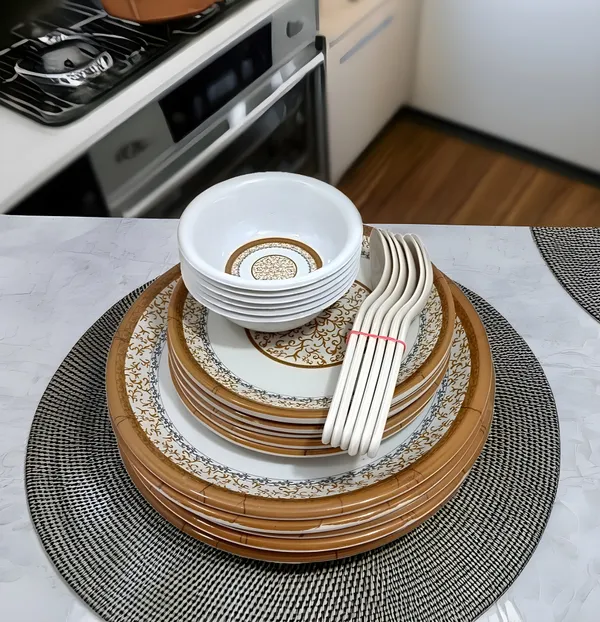 Multicolor_Stylish_24_Pcs_Melamine_Dinner_Set_Contains_6_Full_Plates,_6_Half_Plates,_6_Bowls_And_6_Spoons|_Perfect_For_Lunch,_Dinner_&_Special_Occasions