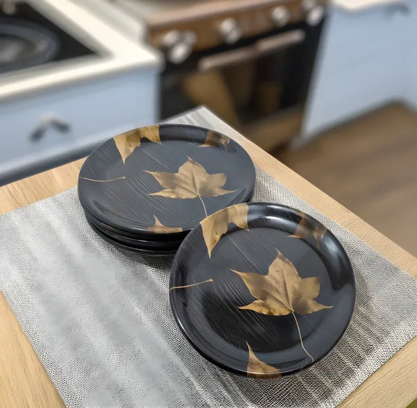 Black_Melamine_Small_Round_Plate_Set_Of_6_-_Perfect_Addition_To_Your_Dinnerware_Collection