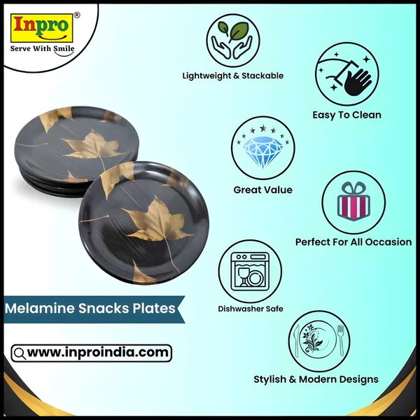Black_Melamine_Small_Round_Plate_Set_Of_6_-_Perfect_Addition_To_Your_Dinnerware_Collection