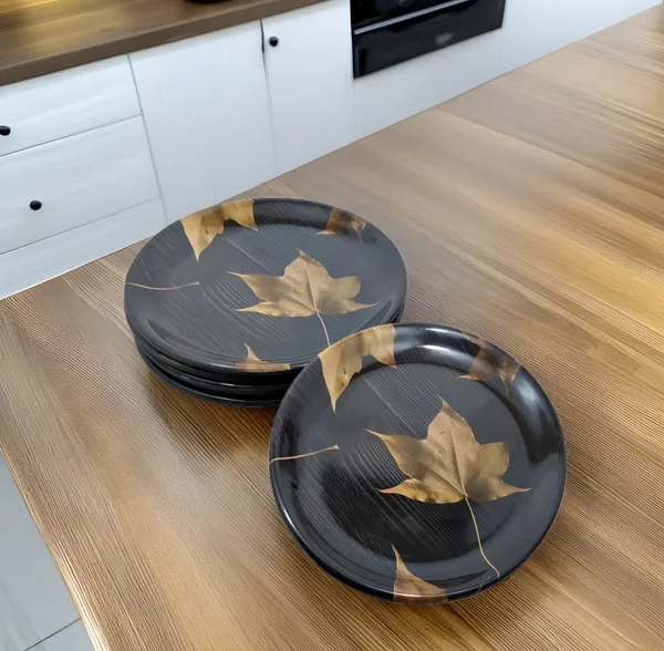 Black_Melamine_Small_Round_Plate_Set_Of_6_-_Perfect_Addition_To_Your_Dinnerware_Collection