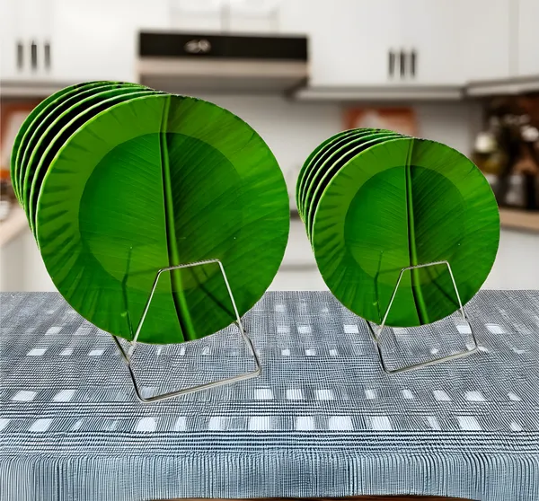 Green_Melamine_Round_Dinner_Plate_Set_Of_12_(6_Full_&_6_Half)-Perfect_For_Snacks_And_Dinner_Parties