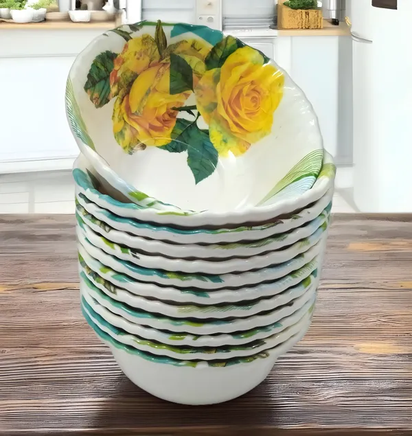 Multicolor_Printed_Melamine_Round_Bowls_Set_Of_12_-_Ideal_For_Serving_Meals_&_Snacks