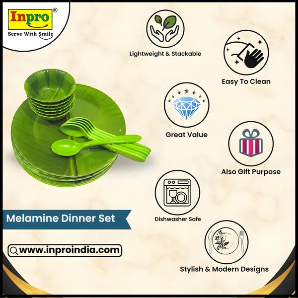 Green_Daily_Use_18_Pcs_Melamine_Dinner_Set_Contains_6_Full_Plates,_6_Bowls_And_6_Spoons_|_Ideal_For_Picnics_-_Perfect_For_Any_Occasion