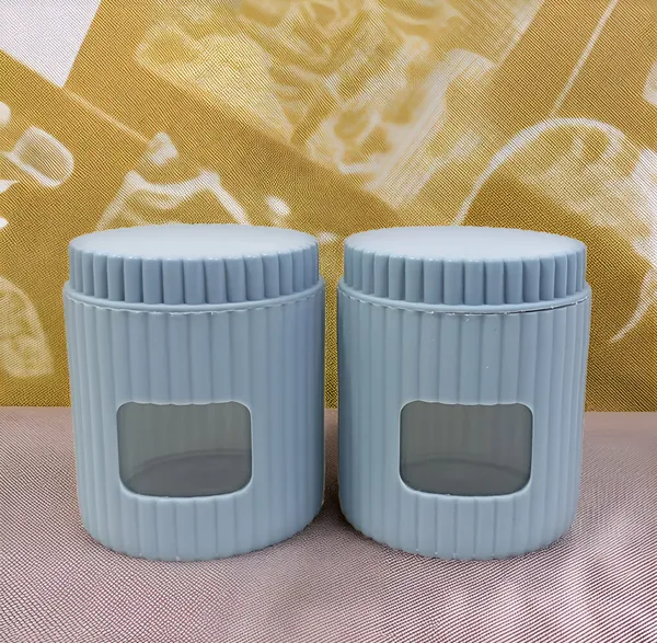 Navy_Blue_Multipurpose_Glass_Storage_Jar_With_Durable_Polypropylene_Outer_Body_And_Airtight_Lid_(Pack_Of_2)_-_Ideal_For_Kitchen,Dry_Fruit_Serving_&_Travel