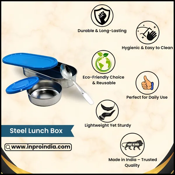Inpro_(Set_of_1)_Steel_Lunch_Box_Combo_with_Spoon_&_Mini_Container_|_Durable_Food_Storage_Tiffin_Box_Set